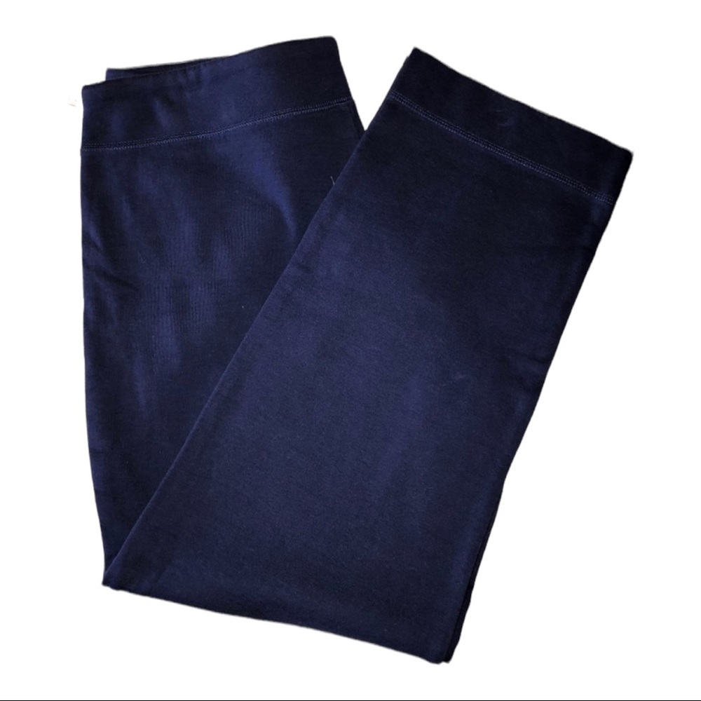 NWT PENDLETON Blue Cotton Blend Wide Waist Pants Sz Large Petite